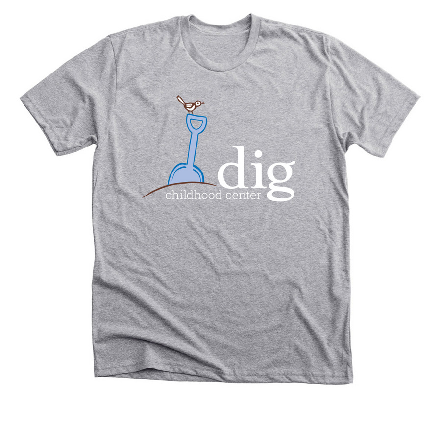 DIG Adults Shirts - Classic Logo, a Athletic Heather Premium Unisex Tee