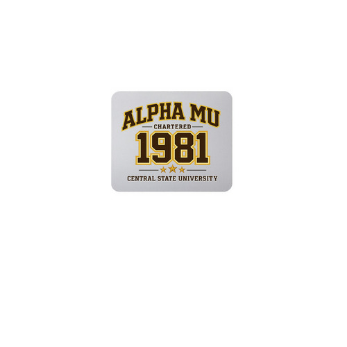 MOUSE PAD CSU IOTA - ALPHA MU CHAPTER, a White Full Color Mouse Pad