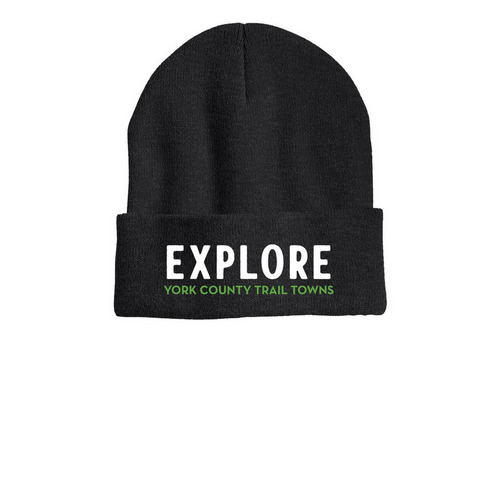 York County Trail Towns, a Heather Charcoal Printed Cuffed Beanie
