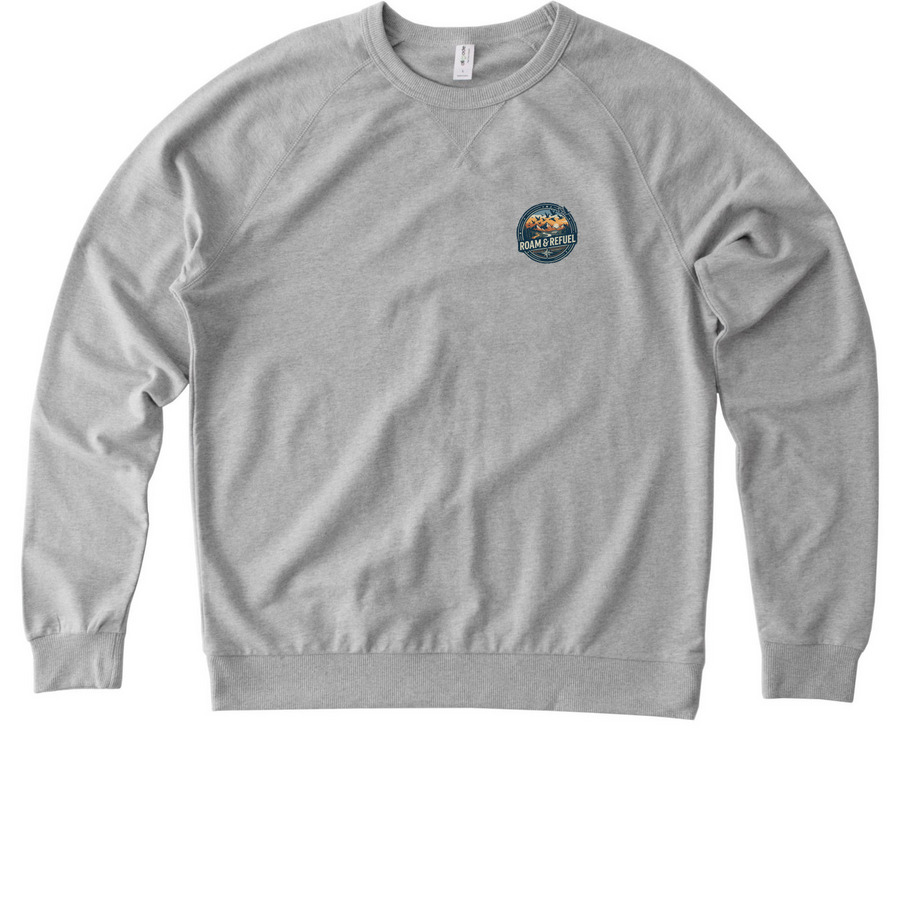 Roam & Refuel Adventure Crewneck, a Granite Grey Heather Allmade Organic French Terry Crewneck Sweatshirt
