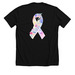 Floral Ribbon, a Solid Black Blend Premium Unisex Tee (back-view)