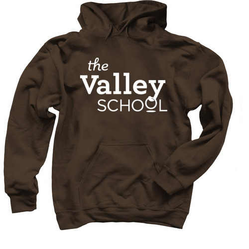 White Logo, a Dark Chocolate Pullover Hoodie
