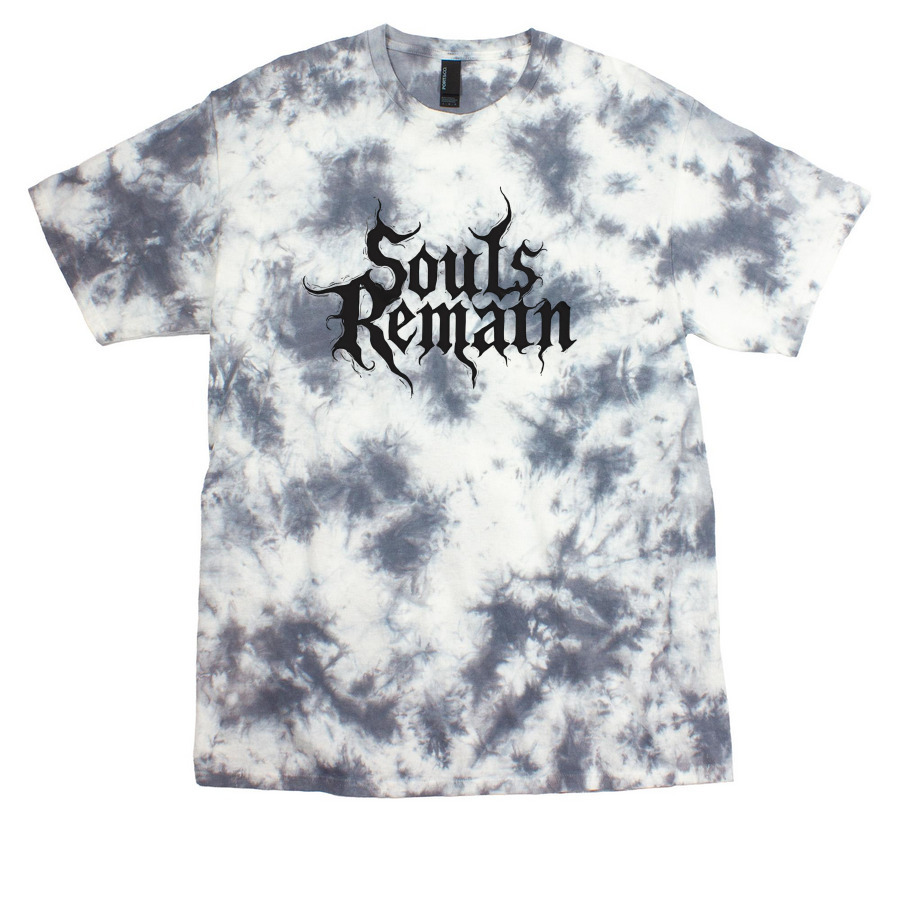 Souls Remain Black Logo, a Grey Crystal Tie Dye Tee