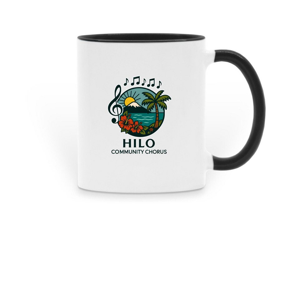 Hilo Community Chorus Mugs, a Black Two-Tone Ceramic Mug