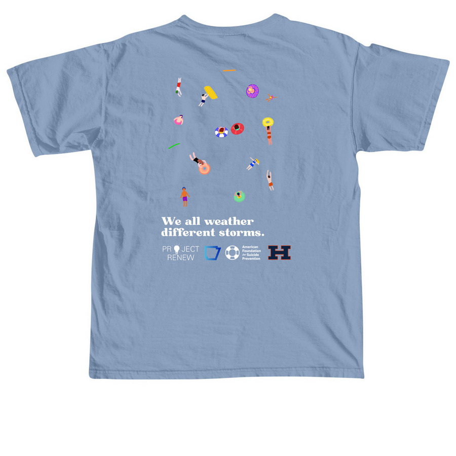 Project Renew Heritage High School Campaign, a Washed Denim Comfort Colors Unisex Tee (back-view)