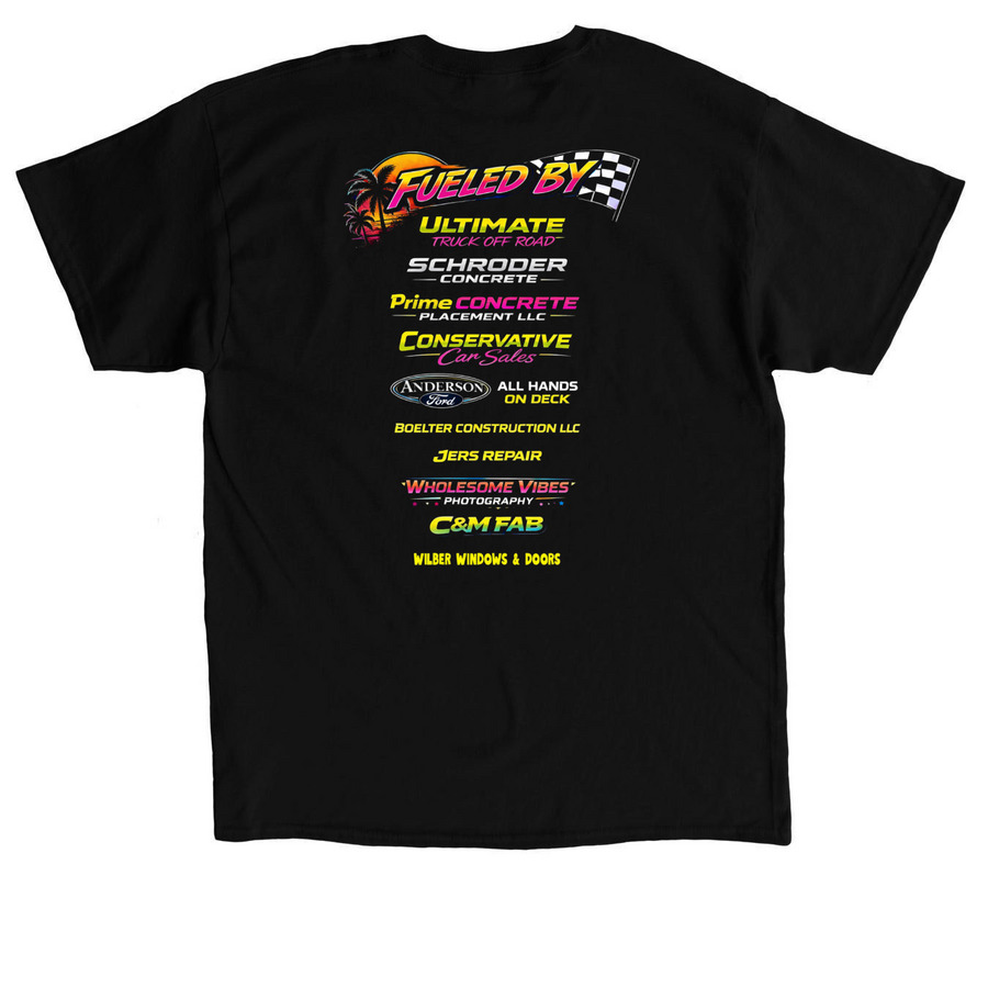Cat Daddy Racing, a Black Classic Unisex Tee (back-view)