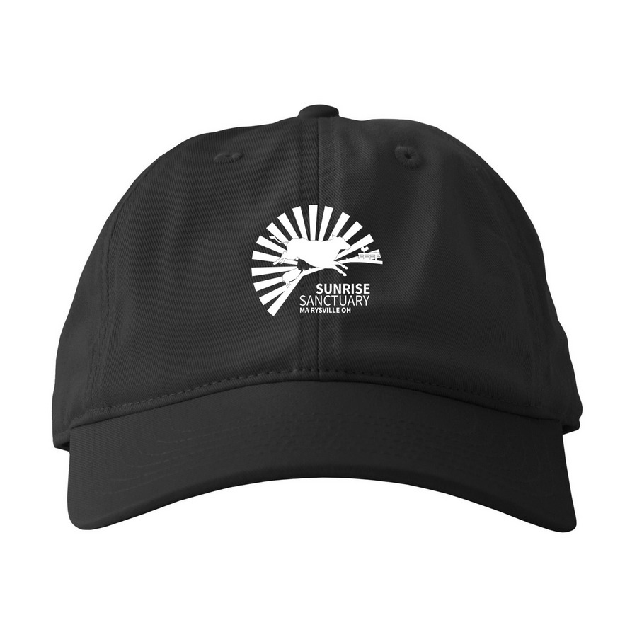 White Logo Hat, a Black Printed Eco Baseball Cap