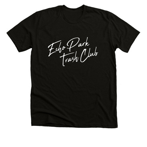 Handwritten Trash Club Shirt - White Logo, a Black Heather Premium Unisex Tee