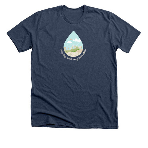 Every drop, every root., a Heather Navy Premium Unisex Tee
