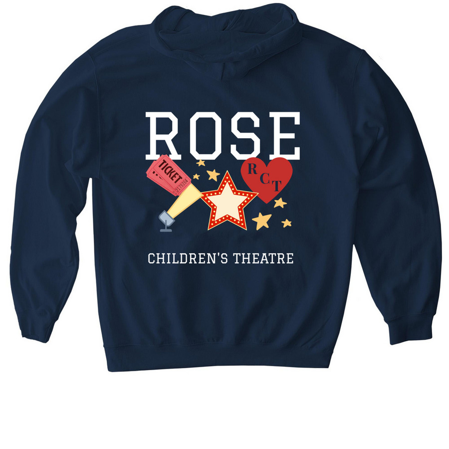 The Rose Hoodie&nbsp;, a Navy Gildan Softstyle Pullover Hoodie (back-view)
