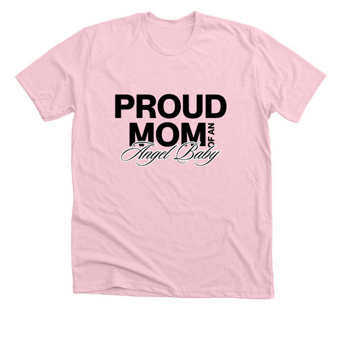 Proud Mom of an Angel Baby, a Heather Pink Premium Unisex Tee
