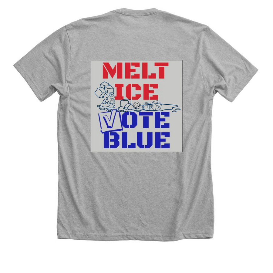 MELT ICE VOTE BLUE Tops & Hoodie, a Athletic Heather Premium Unisex Tee (back-view)