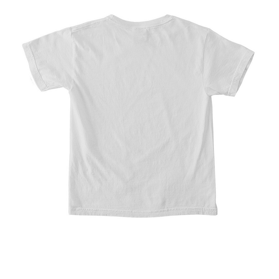 Youth Tee DCJ Bow, a White Comfort Colors Youth Tee (back-view)