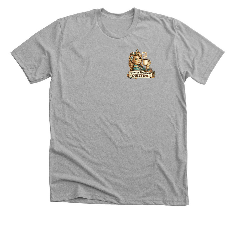 Powered by Coffee and Fabric, a Athletic Heather Premium Unisex Tee