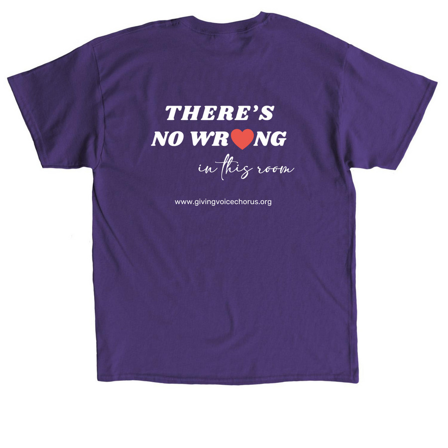 Giving Voice Tee Shirt, a Purple Classic Unisex Tee (back-view)
