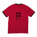 One cat just leads to another, a Red/ Jet Black Cotton Ringer Tee (back-view)