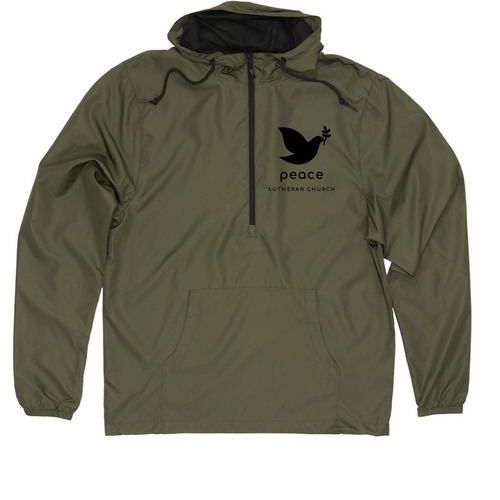 Adult Windbreaker | LOGO Black, a Army Quarter-Zip Windbreaker