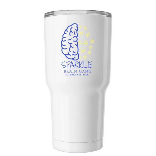 Sparkle Brain Gang 30oz Tumbler, a White Insulated Tumbler
