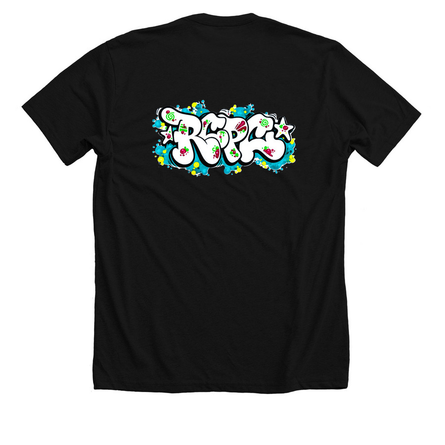 Restored Connections Peer Center, a Solid Black Blend Premium Unisex Tee (back-view)
