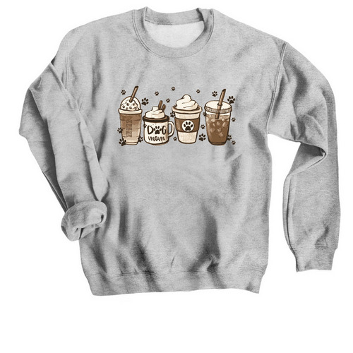 Dog Mom, a Sport Grey Crewneck Sweatshirt