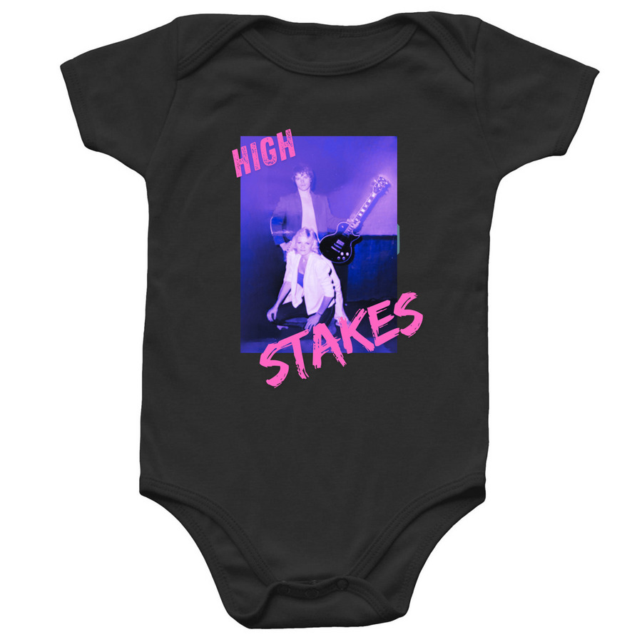 High Stakes Baby Onsie, a Black Infant Onesie
