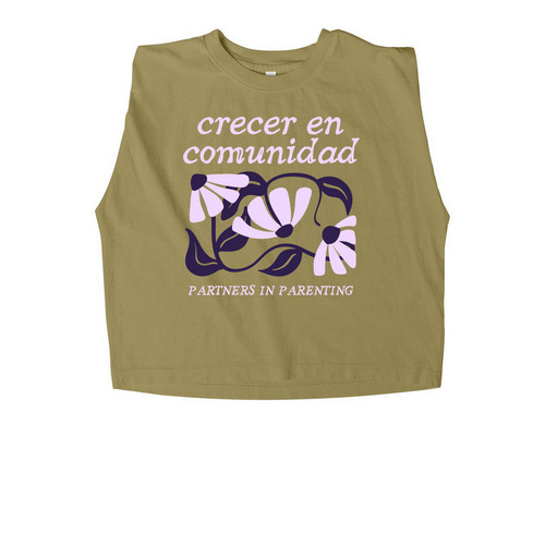 Crecer en comunidad, a Faded Army Women's Heavyweight Garment Dye Muscle Tee