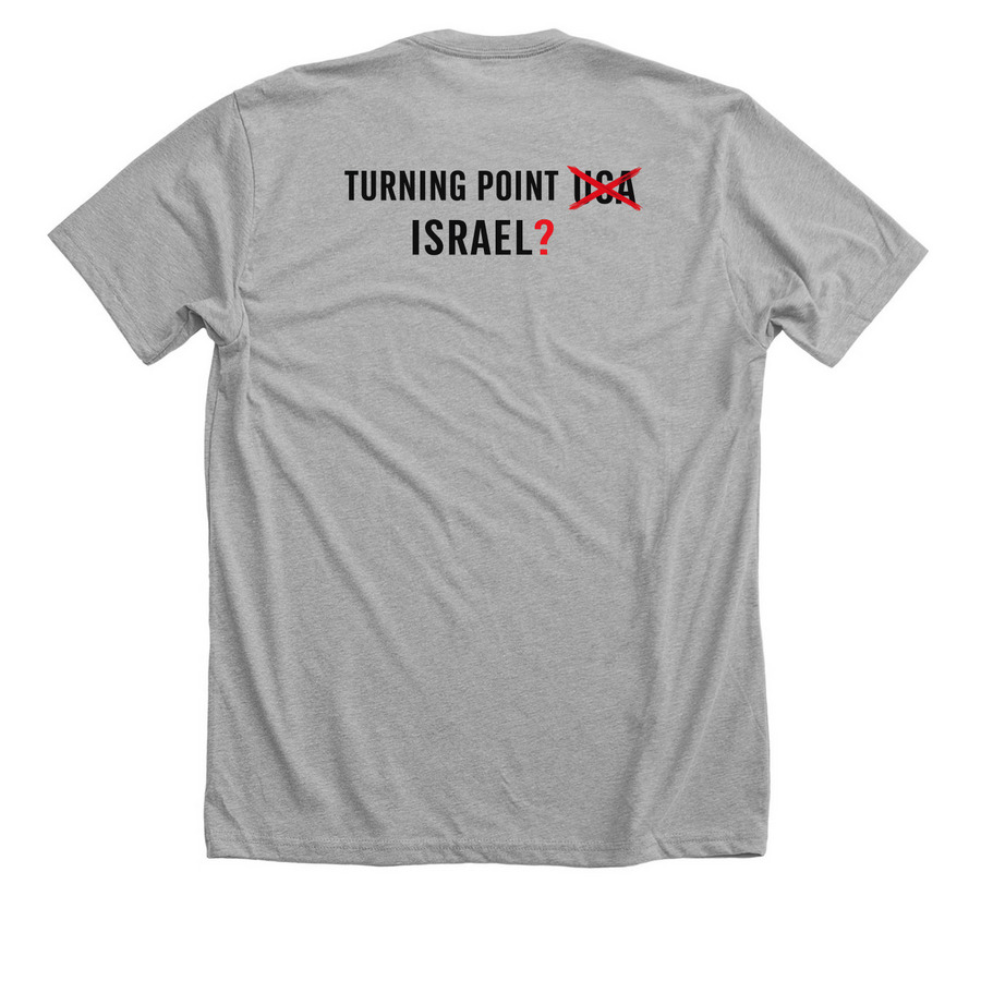 Justice for Charlie Kirk&nbsp;, a Athletic Heather Premium Unisex Tee (back-view)