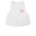 dog mom shirt, a Solid White Blend Women's Cropped Racerback Tank