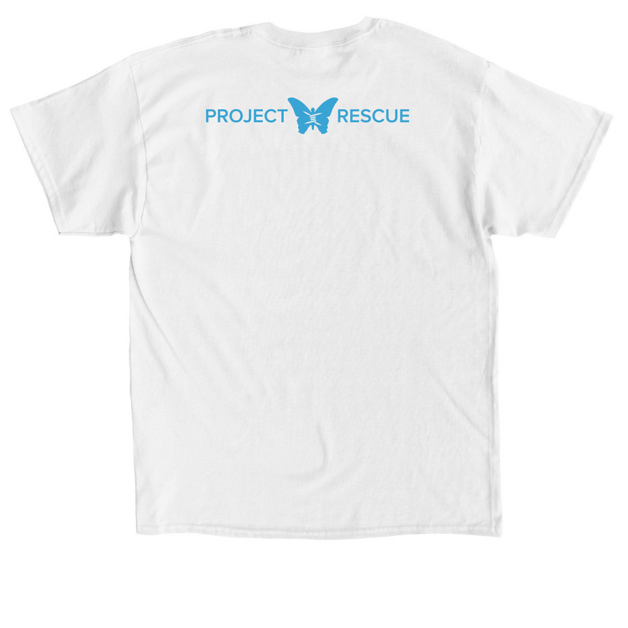 Freedom Challenge, a White Classic Unisex Tee (back-view)
