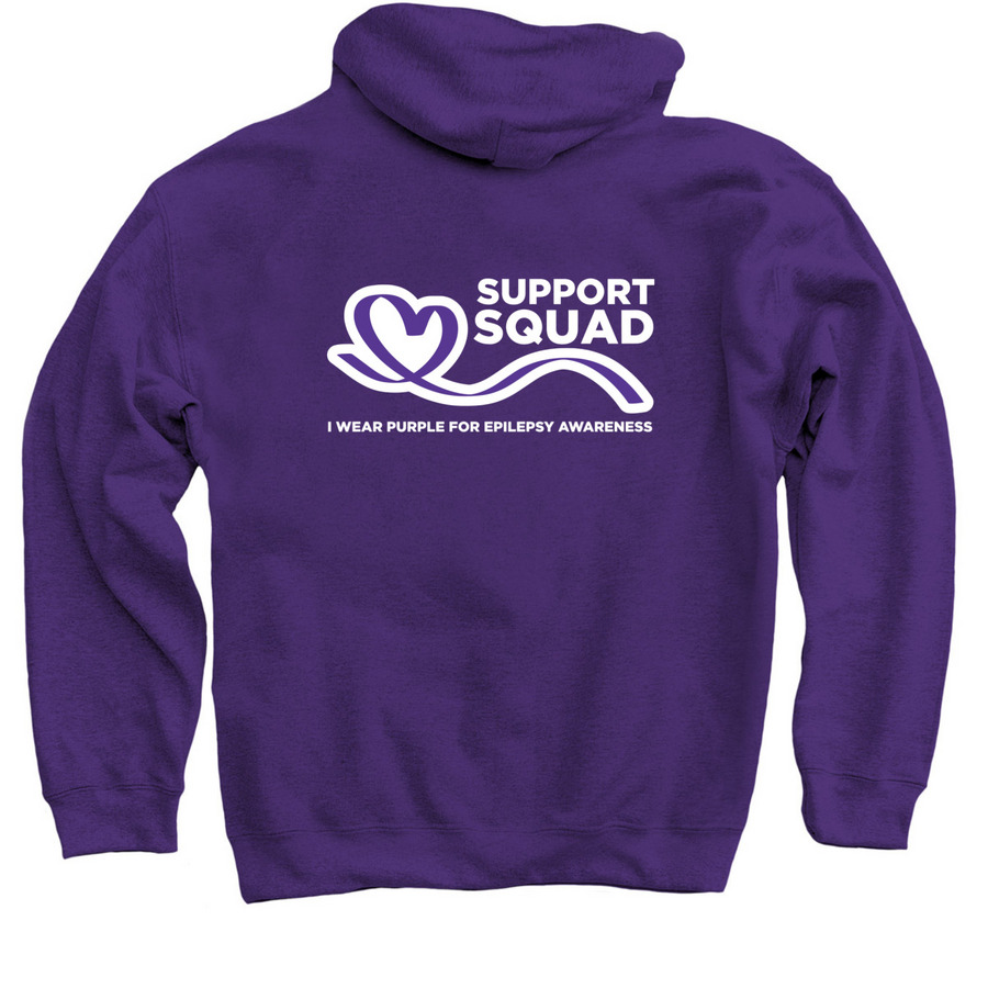 Epilepsy Awareness Support Squad&nbsp;, a Purple Pullover Hoodie (back-view)