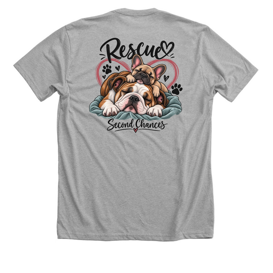 Rescue Second Chances, a Athletic Heather Premium Unisex Tee (back-view)