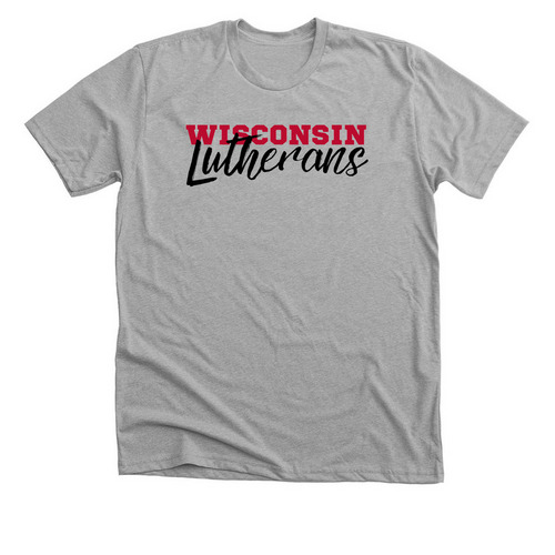 Wisc Lutherans, a Athletic Heather Premium Unisex Tee