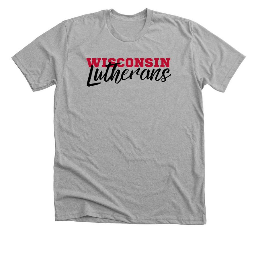 Wisc Lutherans, a Athletic Heather Premium Unisex Tee