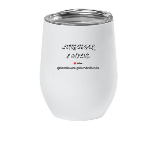 Survival Mode Official Wine Tumbler, a White Insulated Wine Cup