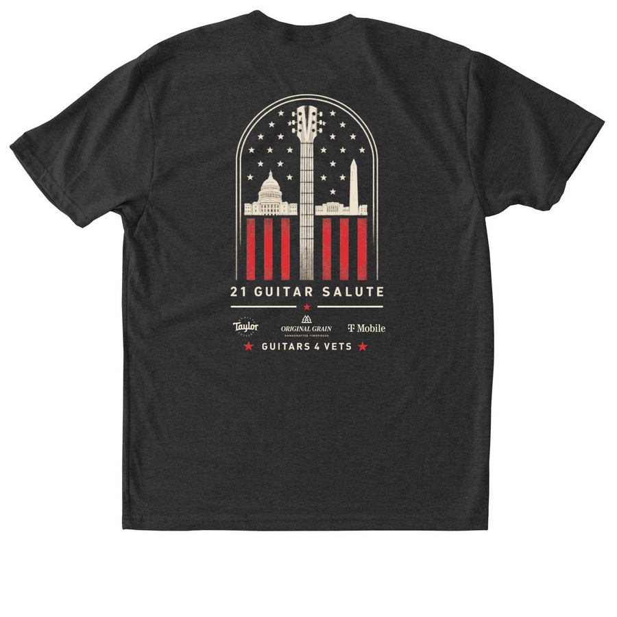 G4V's 21 Guitar Salute - Washington D.C.&nbsp;, a Vintage Black Triblend Unisex Tee (back-view)