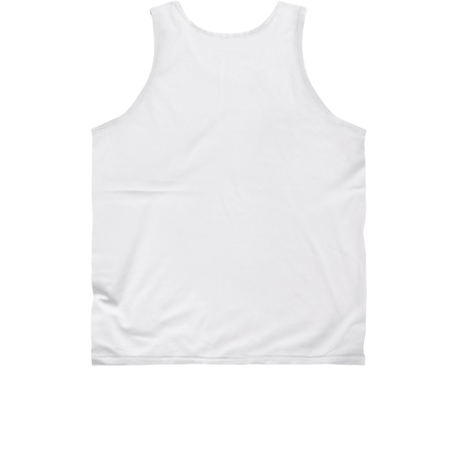 Lazy Bear Script Tank, a White Classic Unisex Tank Top (back-view)