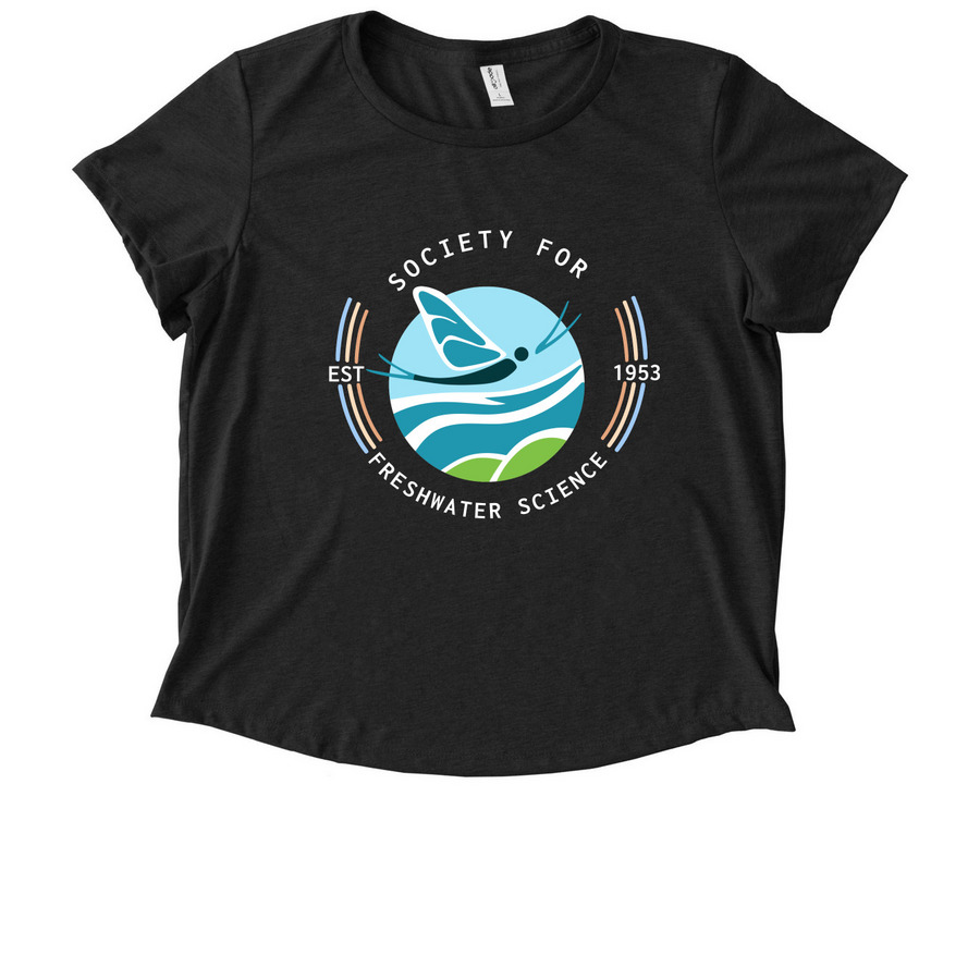 Society For Freshwater Science, a Space Black Allmade Eco Triblend Women?s Scoop Neck Tee