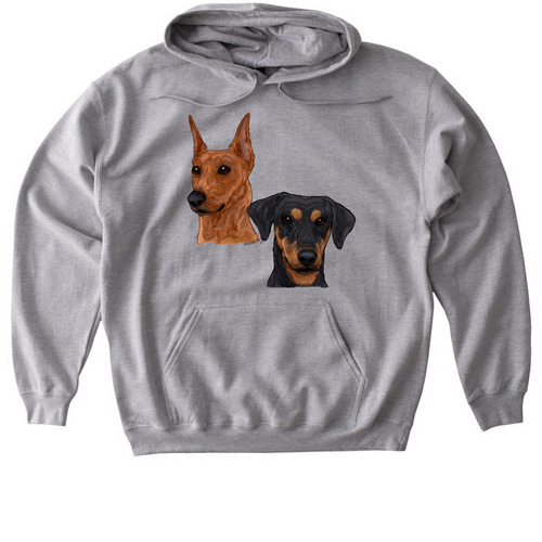 German Pinscher Hoodies & Sweats, a Sport Grey Gildan Softstyle Pullover Hoodie