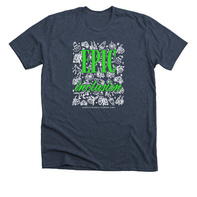 Magic Wheelchair Epic Inclusion, a Heather Midnight Navy Premium Unisex Tee