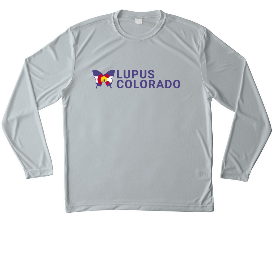 Lupus Colorado Activewear, a Silver Unisex Performance Long Sleeve Tee