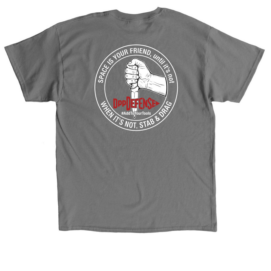 Space is your Friend, until it's not, a Charcoal Classic Unisex Tee (back-view)