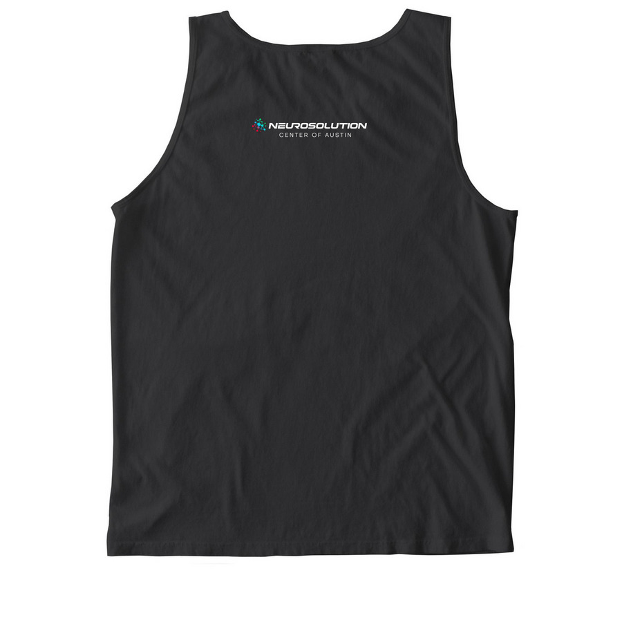 Never Accept Never, a Black Comfort Colors Tank Top (back-view)