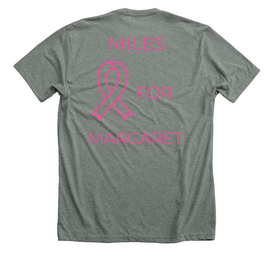 Team Miles for Margaret Shirt, a Deep Heather Premium Unisex Tee (back-view)