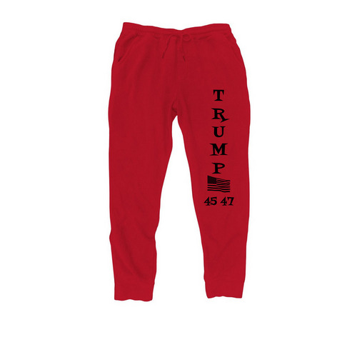 Trump 45 47&nbsp;, a Red Midweight Fleece Joggers