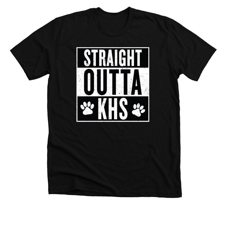 Straight Outta KHS, a Solid Black Blend Premium Unisex Tee