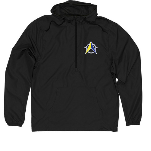BAJA JACKET, a Black Quarter-Zip Windbreaker