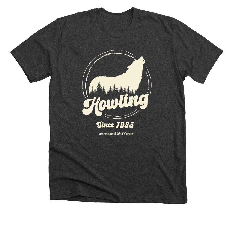 Forest Howl Tee - Color Options pt 2, a Dark Grey Heather Premium Unisex Tee