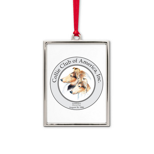 CCA Rectangle Ornament, a White Silver Portrait Frame Ornament