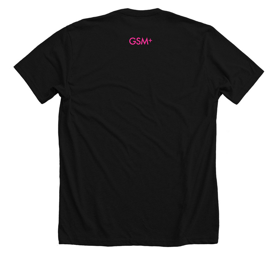 Love One, a Solid Black Blend Premium Unisex Tee (back-view)