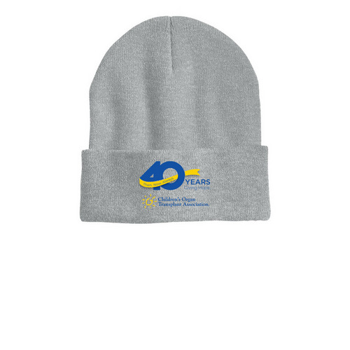 40th Anniversary Beanie, a Heather Grey Printed Cuffed Beanie